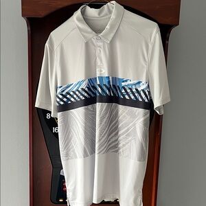 Oakley White and Blue Graphic Polo Shirt